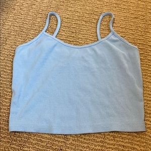 Light blue cropped tank top